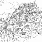 Coloring Pages Cities Book Adult Fantastic sketch template