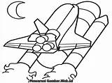 Mewarnai Pesawat Angkasa Roket Luar Terbang Warna Warni Kataucap Pasir Astronot sketch template