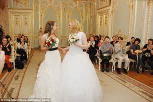 Moment Russian Lesbian Couple Walk Down Aisle Thanks To