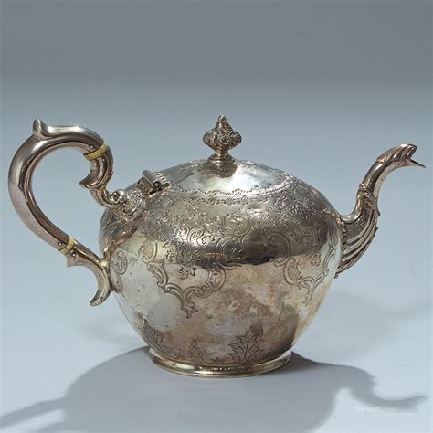 antique scottish sterling silver teapot manhattan art  antiques center