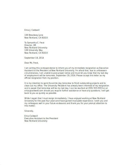 sample  resignation letter  letter template collection