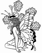 Coloring Pages Adults Printable Fairies Dark Fairy Adult Print Coloringhome Source sketch template