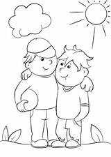 Friends Coloring Pages Two Printable Drawing sketch template