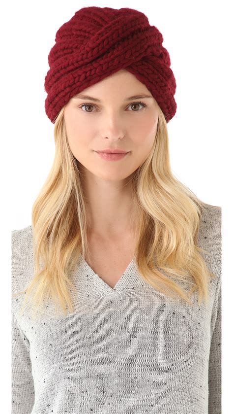 lyst eugenia kim dominique wool turban hat in red