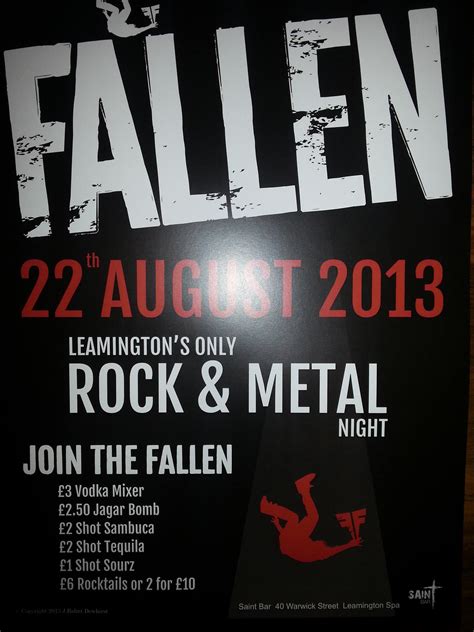 fallen rockmetal night  saint bar leamington spa