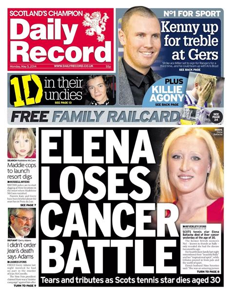 pictures daily record front pages   year  part  daily