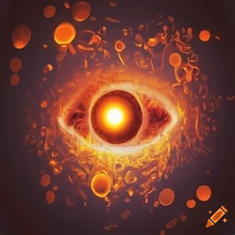 eye    glowing orange particles fantasy art  craiyon