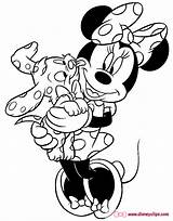 Minnie Mouse Coloring Puppy Pages Figaro Disneyclips Spotted Holding Animal Friends Funstuff sketch template