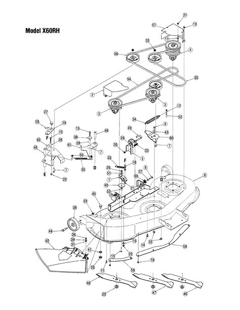 deck model xrh diagram parts list  model axrh toro parts riding mower tractor