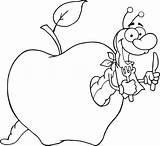Worm Apples Appel Worms Kleurplaten Colorier Afkomstig sketch template