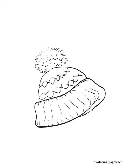 winter hat coloring page   option  printing