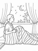 Samuel Bed Bible Sitting Boy Coloring Pages Primary Activity Illustration sketch template