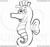 Seahorse Outline Coloring Happy Illustration Clip Royalty Visekart Rf Clipart Drawing Background Getdrawings sketch template