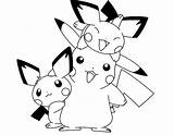 Pikachu Coloring Pichu Pages Getcolorings Printable Print Cute sketch template