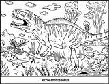Acrocanthosaurus Pages Template Coloring sketch template