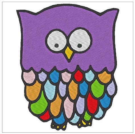 owl colorful patchwork embroidery pattern      etsy