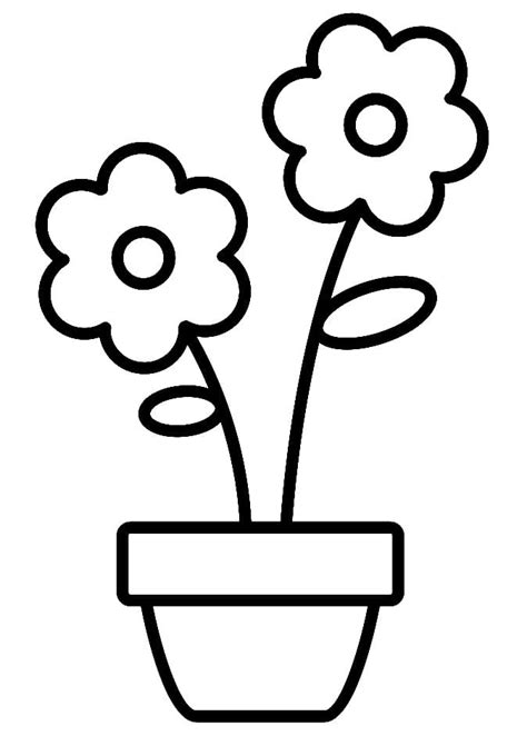 simple flower pot printable coloring page  print  color