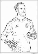 Gea Coloring David Pages Bruyne Kevin Color Online Players Printable Soccer Template Coloringpagesonly sketch template