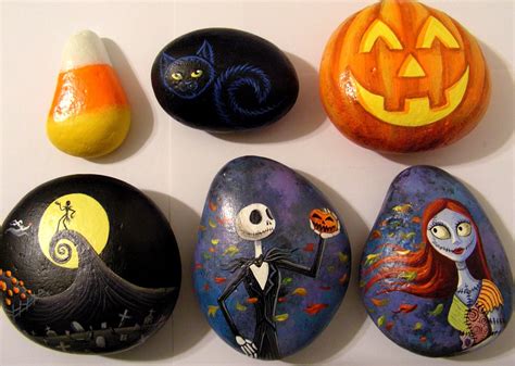 halloween rock painting design ideas easy arts  crafts ideas
