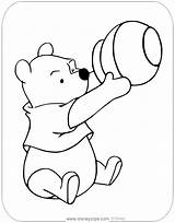 Pooh Winnie Honey Coloring Pot Pages Disneyclips Looking His sketch template