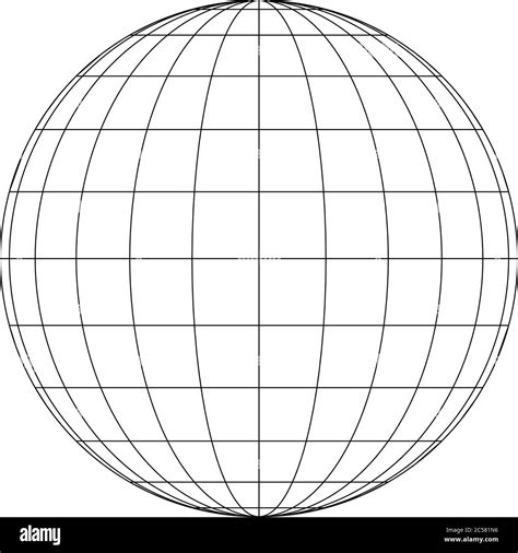 front view  planet earth globe grid  meridians  parallels  latitude  longitude
