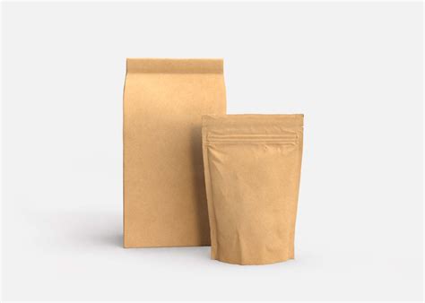 craft paper bags mockup psd