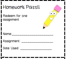 beckys bunch homework pass homework pass  grade homework