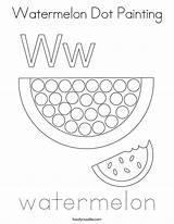 Coloring Watermelon Dot Painting Built California Usa Twistynoodle sketch template