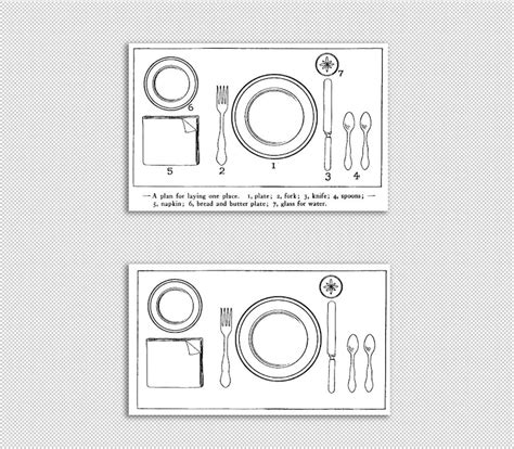 dinner table setting graphic table plate setting chart printable image