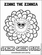Daisy Scout Coloring Girl Pages Petal Scouts Green Petals Caring Considerate Spring Zinni Makingfriends Zinnia Printable Printables Sheet Flower Conflict sketch template