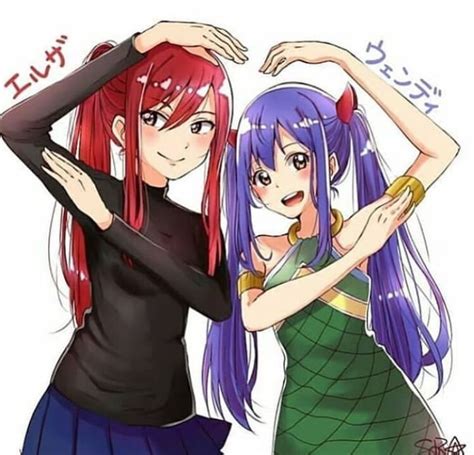 wendy and erza 🔑 fairy tail wendy marvell フェアリーテイル フェアリー 妖精