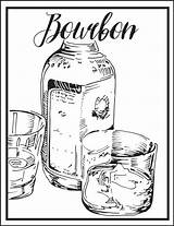 Bourbon Bottle Clip Vector Illustrations Whiskey Similar sketch template
