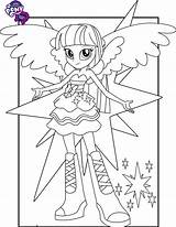 Equestria Pony Coloring Girls Little Pages Twilight Sparkle Printable sketch template
