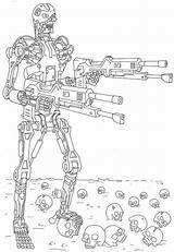Terminator Coloring Pages Drawing Line Template Lahr Repository Jason sketch template