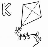 Kite Kites Flying Coloringhome sketch template