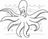 Octopus Coloring Kids Printable Pages sketch template