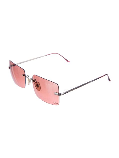 christian dior rimless rectangle sunglasses pink sunglasses