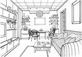Coloring Pages Kitchen Room Living Drawing Interior Kids Zimmer Zeichnen Adult Modern Printable Ausmalen Ball Luminous House Ausmalbilder Color Mit sketch template