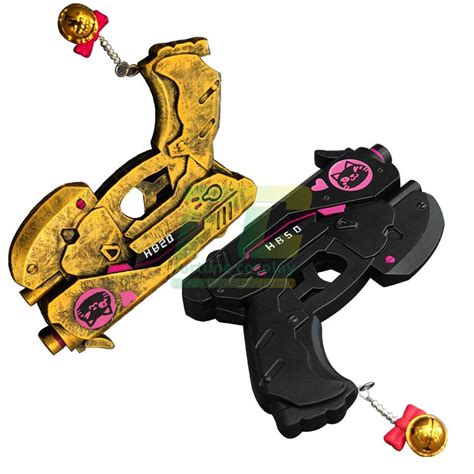 overwatch d va dva gold weapon cosplay black cat gun hand gun props accessories