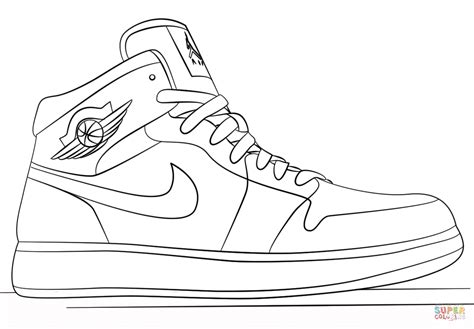 jordan  shoes coloring pages sketch coloring page