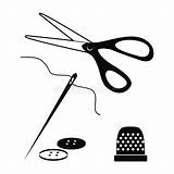 Cucito Thimble Scissors sketch template