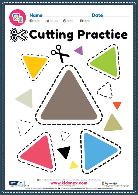 scissor practice  preschool  printable   kids