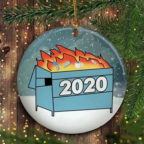 dumpster fire ornament   year  forget ornament funny christmas tree decor funny