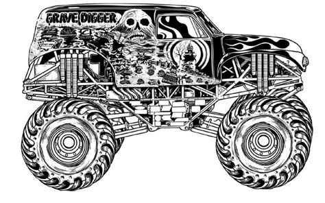 easy monster truck coloring page  coloring pages