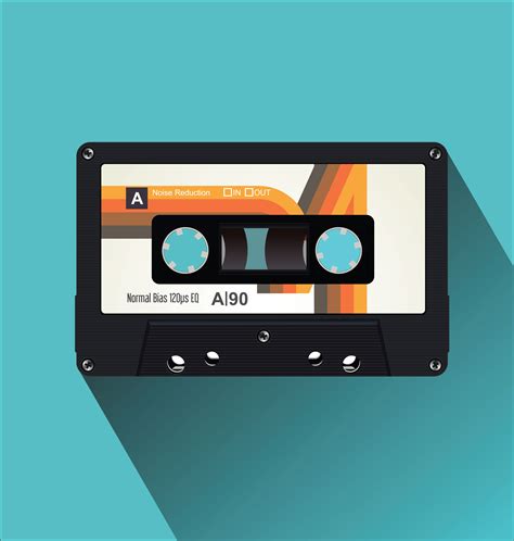 retro vintage cassette tape flat concept vector illustration  vector art  vecteezy