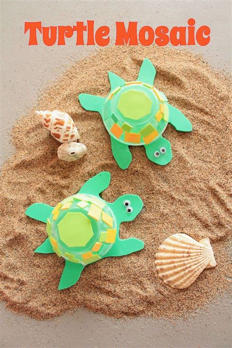 makingmamamagic turtle mosaic craft easy crafts  kids simple