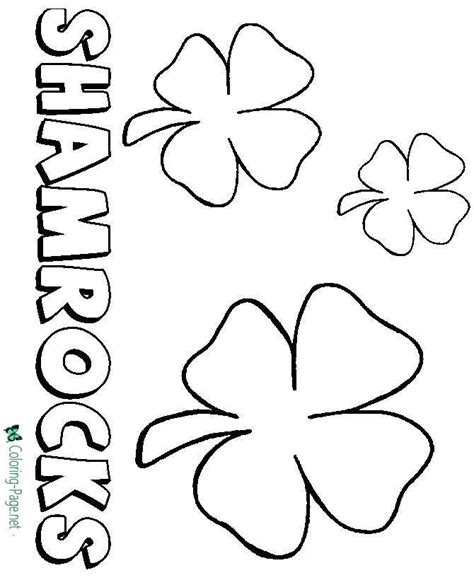 shamrock coloring pages  print  color