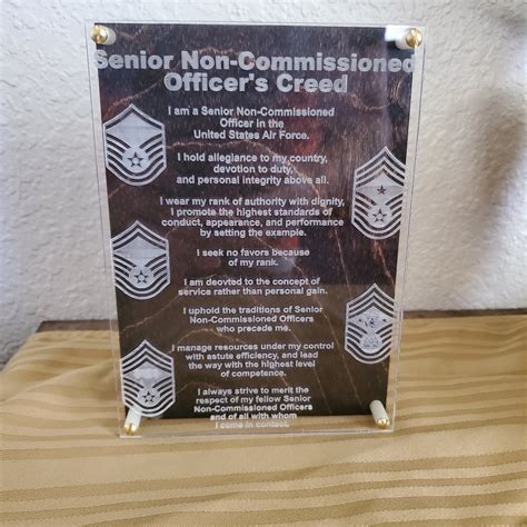 air force senior nco creed etsy