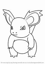 Nidorina Pokemon Drawing Go Draw Tutorials Step sketch template