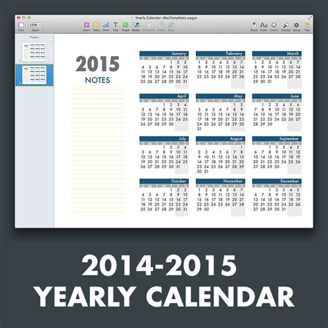 yearly calendar template  pages   mactemplatescom